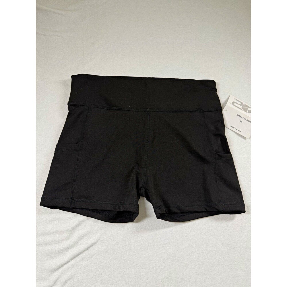 2XU Women's Black Compression Biker Shorts XL w/ Pockets Gym Training $79 436